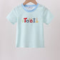 Blue Tool Embroidery Stripe Top