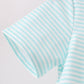 Blue Tool Embroidery Stripe Top