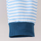 Blue character embroidery stripe pants set
