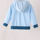 Blue character embroidery hoodie