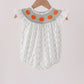 Sage pumpkin embroidery bow ruffle bubble