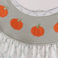 Sage pumpkin embroidery bow ruffle dress