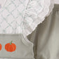 Sage pumpkin embroidery bow ruffle bloomer set