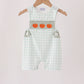 Sage pumpkin embroidery gingham jon jon