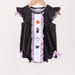 Black ghost spider embroidery ruffle bubble