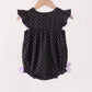Black ghost spider embroidery ruffle bubble