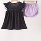 Black ghost spider embroidery ruffle bloomer set