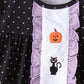 Black ghost spider embroidery ruffle pants set