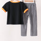 Black ghost spider embroidery pants set
