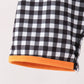 Black ghost spider embroidery gingham romper