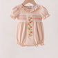 Khaki Pumpkin Smocked Ruffle Bubble