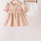 Khaki Pumpkin Smocked Bloomer Set