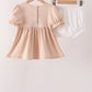 Khaki Pumpkin Smocked Bloomer Set