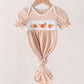 Khaki Pumpkin Embroidery Gown