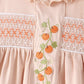 Khaki Pumpkin Smocked Ruffle Shorts Set