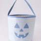 Blue Pumpkin Applique Gingham Basket