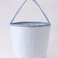 Blue Pumpkin Applique Gingham Basket
