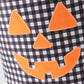 Black Pumpkin Applique Gingham Basket
