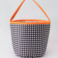 Black Pumpkin Applique Gingham Basket