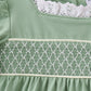 Sage collar smocked lace bubble