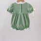 Sage collar smocked lace bubble