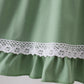 Sage collar smocked lace dress