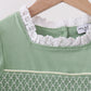 Sage collar smocked lace bloomer set