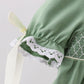 Sage collar smocked lace bloomer set