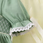 Sage collar smocked lace pants set
