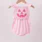 Pink Jack-O-Lantern  Applique Ruffle Gingham Bubble