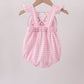 Pink Jack-O-Lantern  Applique Ruffle Gingham Bubble