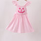 Pink Jack-O-Lantern  Applique Ruffle Dress