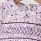 Purple floral smocked bow bubble