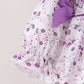 Purple floral smocked bow bubble