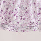 Purple floral smocked bow bubble