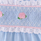 Blue Floral Smocked Lace Bubble