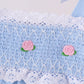 Blue Floral Smocked Lace Ruffle Pants Set