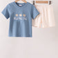 Blue Hallo Fall Y'ALL Pumpkin Shorts Set