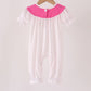 Pink bow pearl romper
