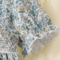 Sage Floral Smocked Ruffle Bloomer Set