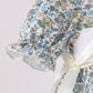 Sage Floral Blessed Smocked Ruffle Bubble