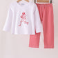 Red Football Embroidery Pants Set