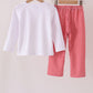 Red Football Embroidery Pants Set
