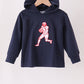 Navy Football Embroidery Hoodie
