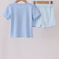 Blue Football Applique Shorts Set