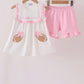 Pink Football Applique Ruffle Shorts Set