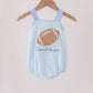 Blue Football Applique Bubble