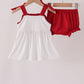Red Alabama Roll Tide Embroidery Ruffle Bloomer Set