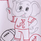 Red Alabama Roll Tide Embroidery Plaid Shorts Set