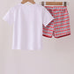 Red Alabama Roll Tide Embroidery Plaid Shorts Set
